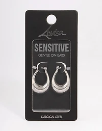 Boucles d’oreilles à cerceaux ovales larges en acier chirurgical