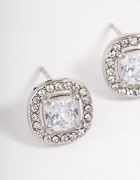 Surgical Steel Cubic Zirconia Rounded Stud Earrings