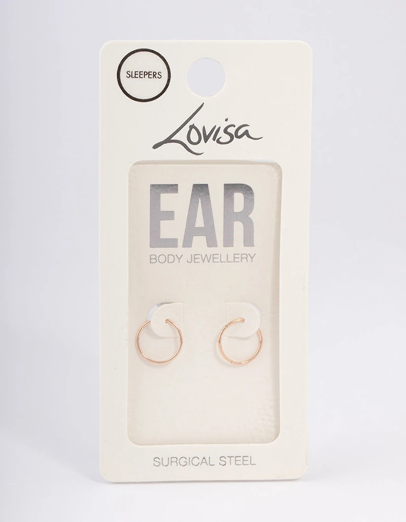 Surgical Steel Fine Sleeper Earrings 10mm