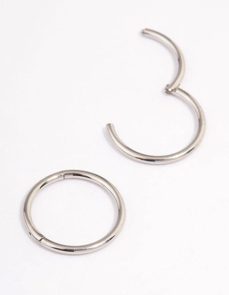 Surgical Steel Fine Sleeper Earrings 8mm