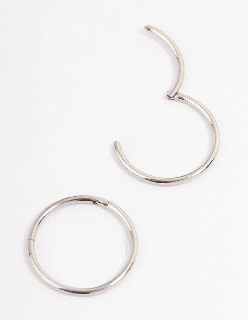 Surgical Steel Fine Sleeper Earrings 10mm