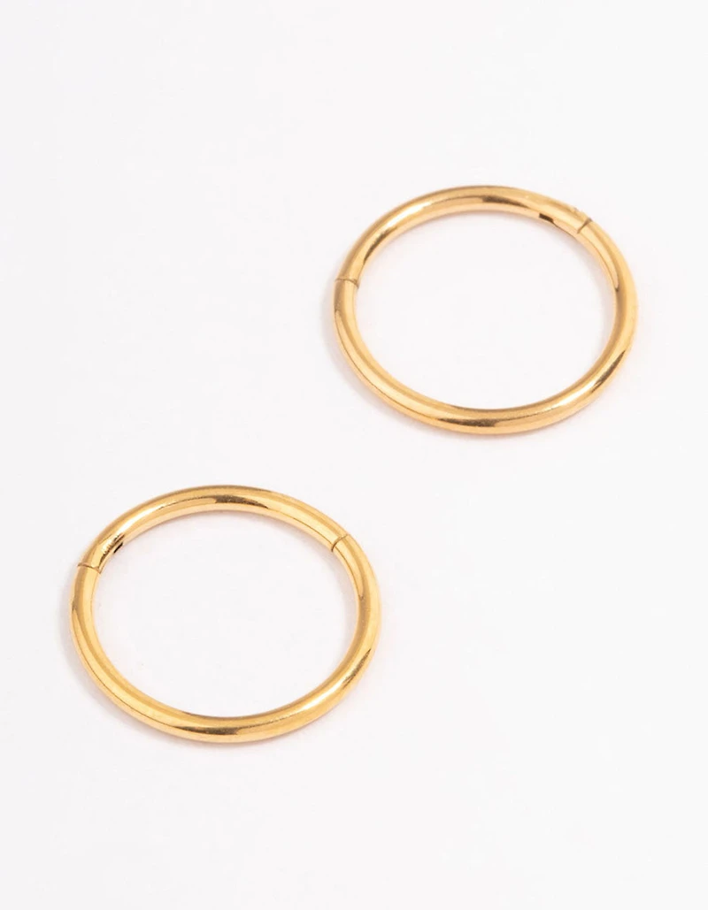 Gold Plated Surgical Steel Fine Sleeper Earrings 8mm