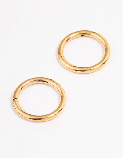 Gold Plated Surgical Steel Sleeper Earrings 8mm