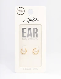 Gold Plated Surgical Steel Sleeper Earrings 8mm