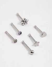 Surgical Steel Flower & Star Nose 6-Pack