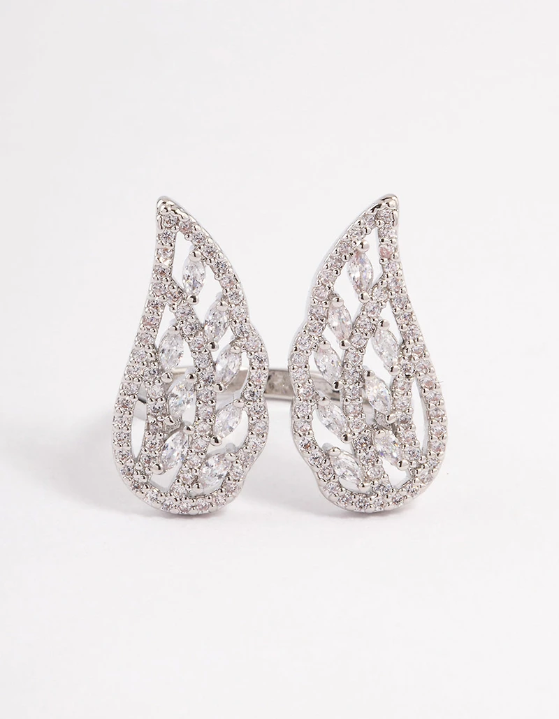 Silver Angelic Cubic Zirconia Wing Ring