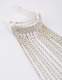 Silver Diamante Statement Pony Tail Clip
