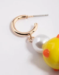 Gold Multi Round Beaded Earrings