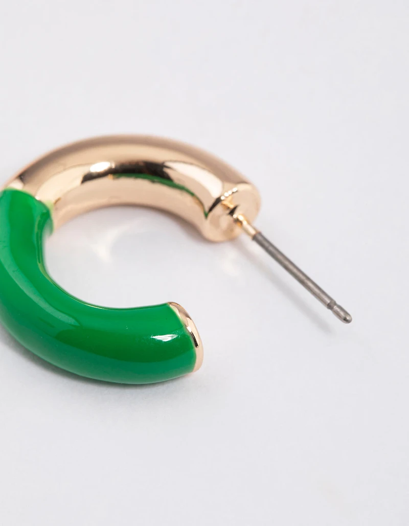Gold Enamel Hoop Earrings Pack
