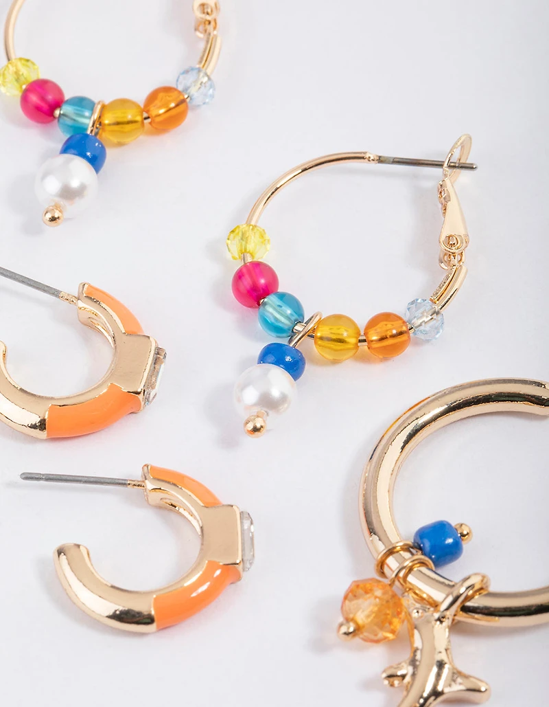 Gold Dolphin Earrings Pack