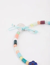 Beaded Flower Toggle Anklet