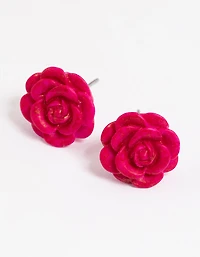 Watercolour Rose Stud Earrings
