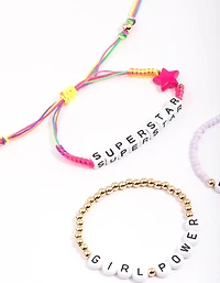 Gold Letter & Beaded Bracelet Pack