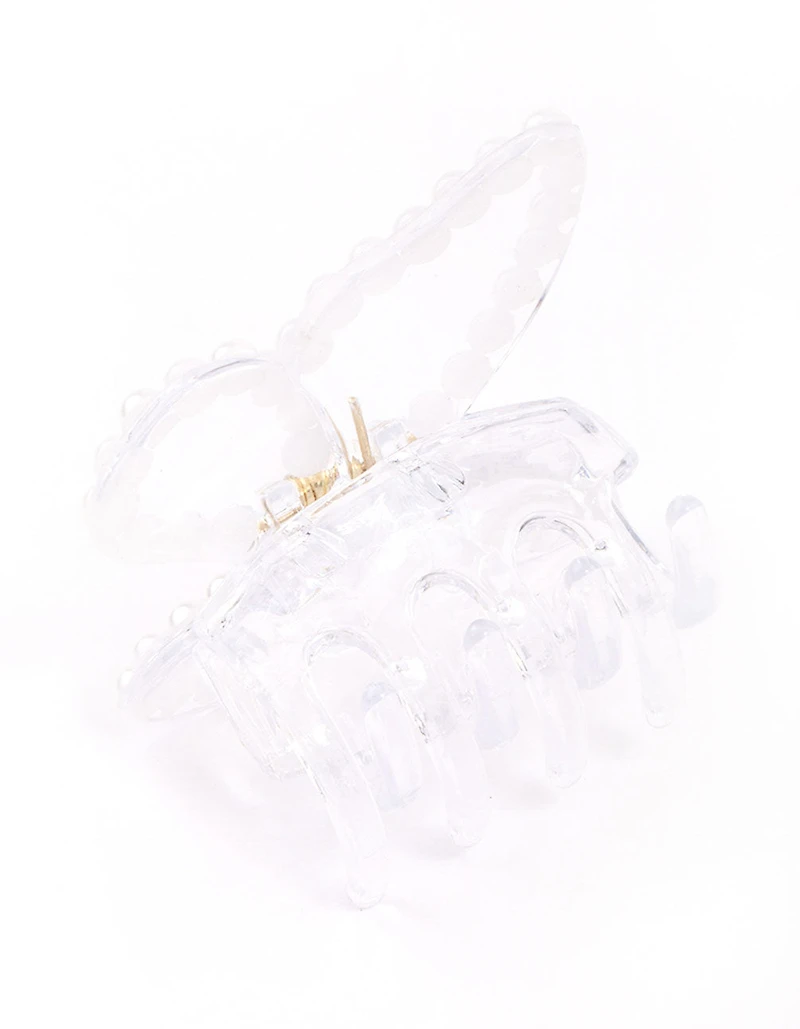 Pearl Clear Butterfly Claw Clip