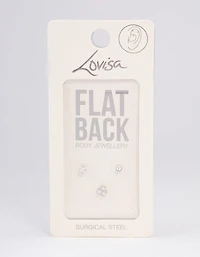Surgical Steel Cubic Zirconia Fan Flat Back Pack