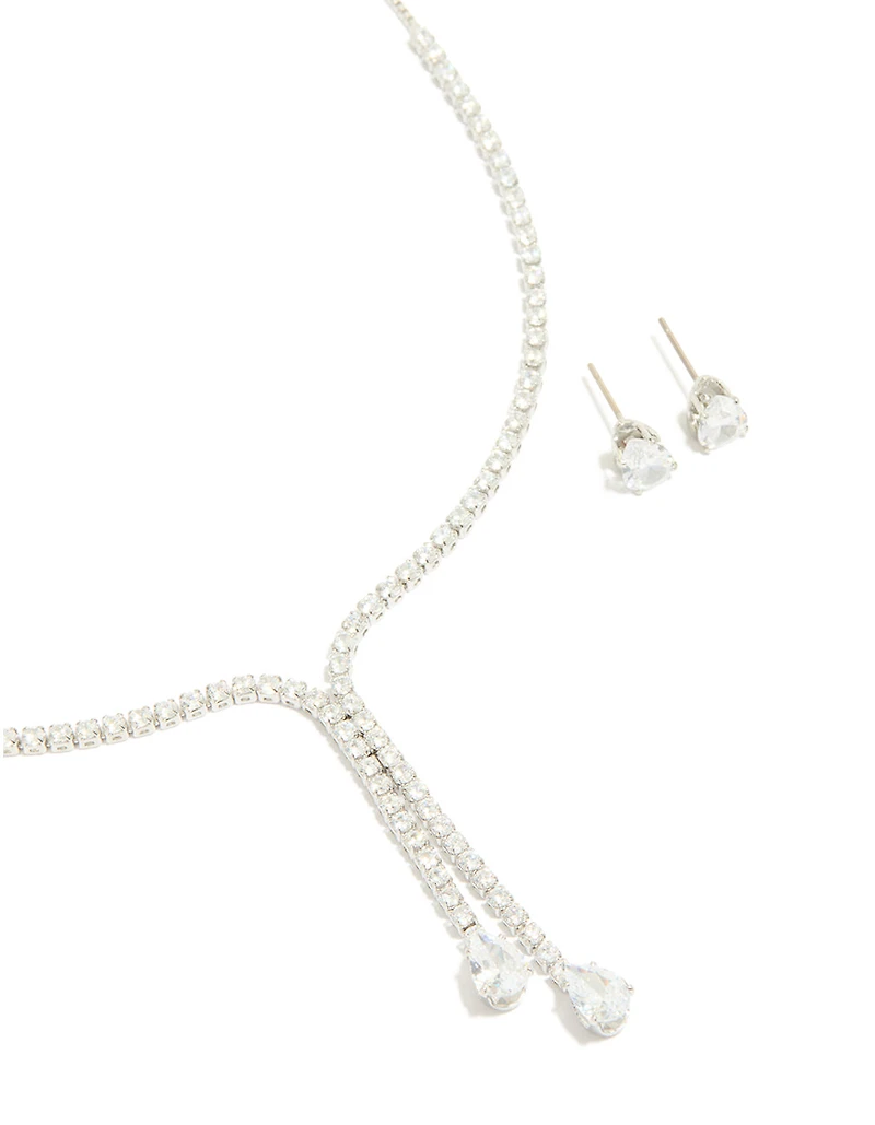 Silver Cup Chain Y-Neck Jewellery Set