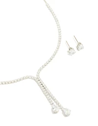Silver Cup Chain Y-Neck Jewellery Set
