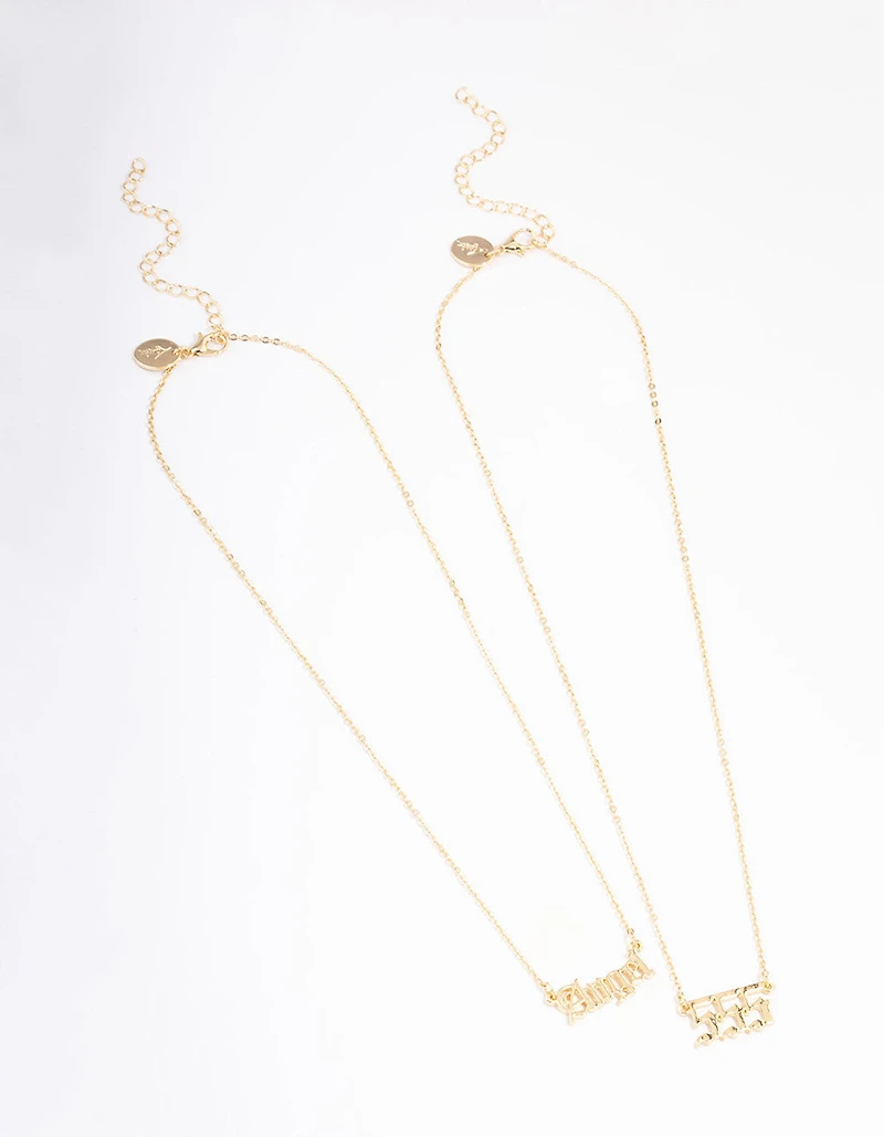 Gold Plated Angel Number '555' Layered Necklace