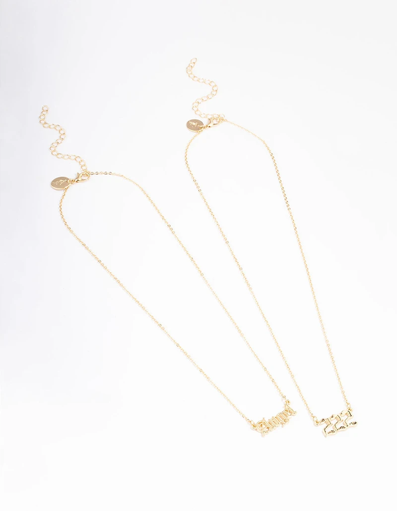Gold Plated Angel Number '222' Layered Necklace