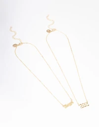 Gold Plated Angel Number '222' Layered Necklace