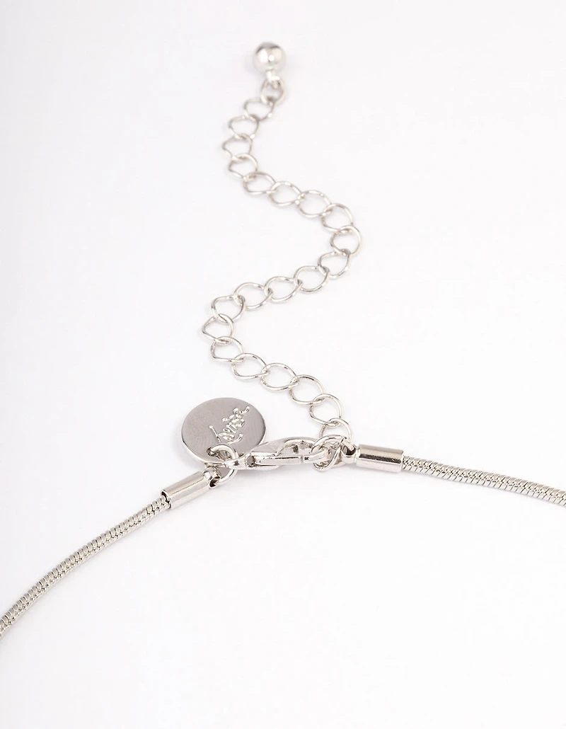Silver Large Plain Heart Pendant Necklace