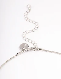 Silver Large Plain Heart Pendant Necklace