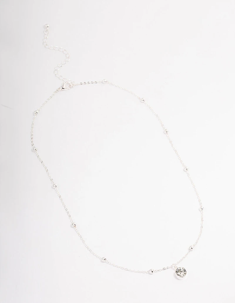 Silver Diamante Satelite Chain Necklace