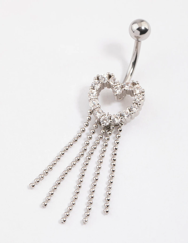 Surgical Steel Heart Trail Strand Belly Ring