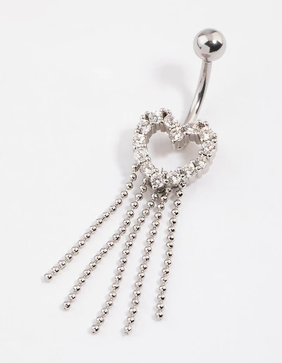 Surgical Steel Heart Trail Strand Belly Ring