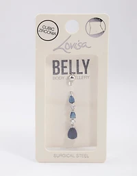 Surgical Steel Cubic Zirconia Tier Trio Belly Ring