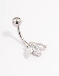 Surgical Steel Cubic Zirconia Marquise Claw Belly Ring