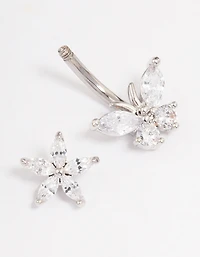 Surgical Steel Flower & Butterfly Belly Ring