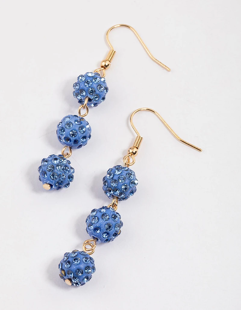 Boucles d’oreilles Blue Shambala Ball Drop