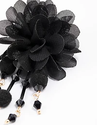 Boucles d’oreilles en tissu en or fleur statement
