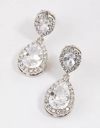 Silver Cubic Zirconia Angelina Drop Earrings