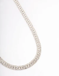 Silver Mixed Round Diamante Belt