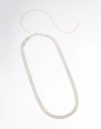 Silver Mixed Round Diamante Belt