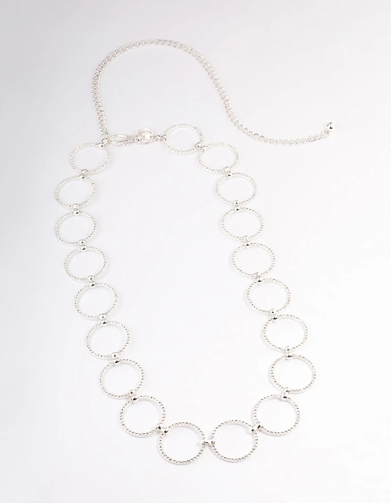 Ceinture circulaire en gros diamants argentés
