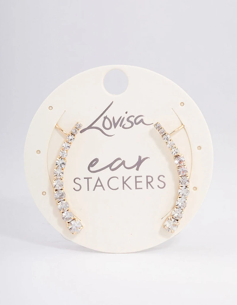 Gold Diamante Crawler Ear Cuff