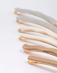 Gold Mixed Shape Hair Clips 6-Pack