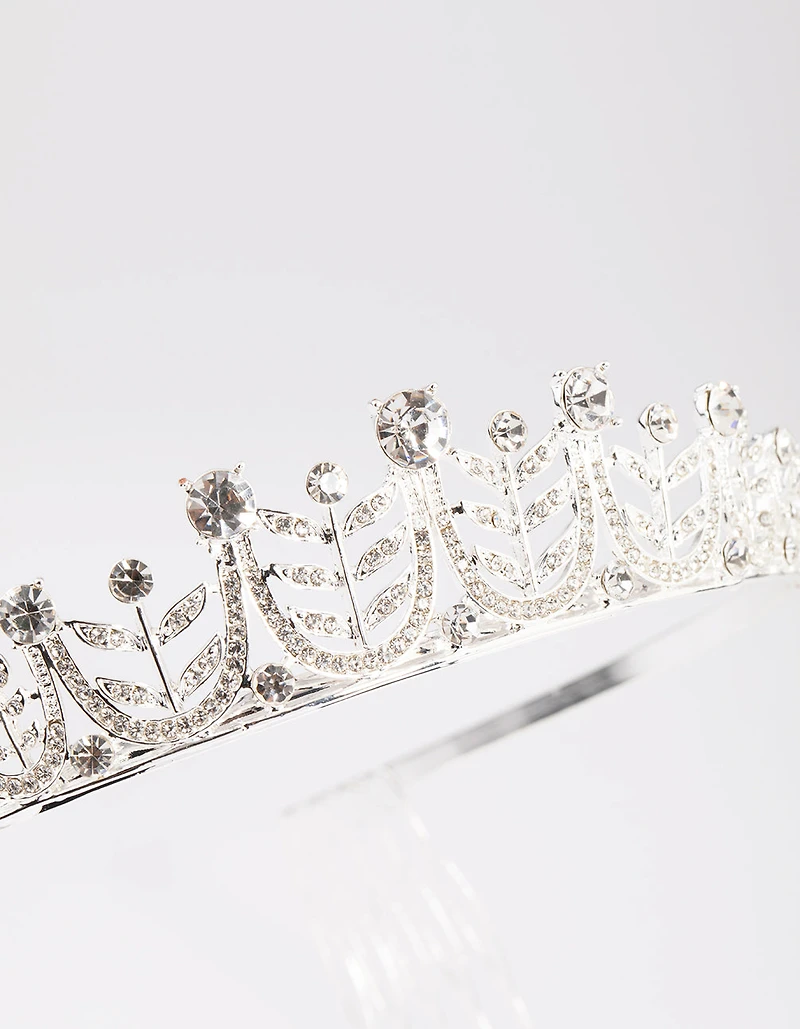 Silver Leaf Delicate Crown Headband