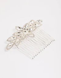 Silver Halo Flower Hair Comb