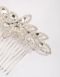 Silver Halo Flower Hair Comb