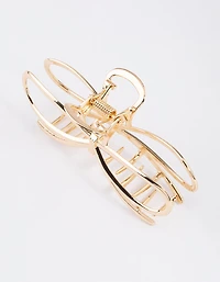Gold Molten Large Bow Claw Clip