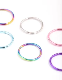 Surgical Steel Metallic Nose Ring 6-Pack