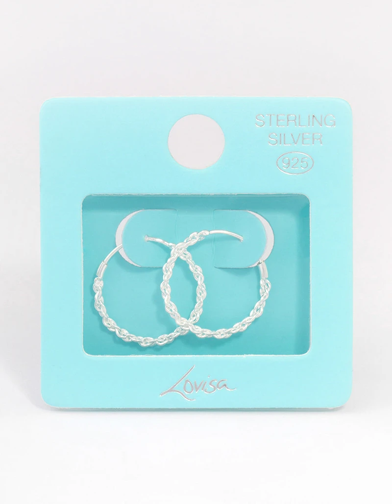 Sterling Silver Chain Hoop Earrings