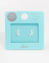 Sterling Silver Cubic Zirconia Climber Earrings