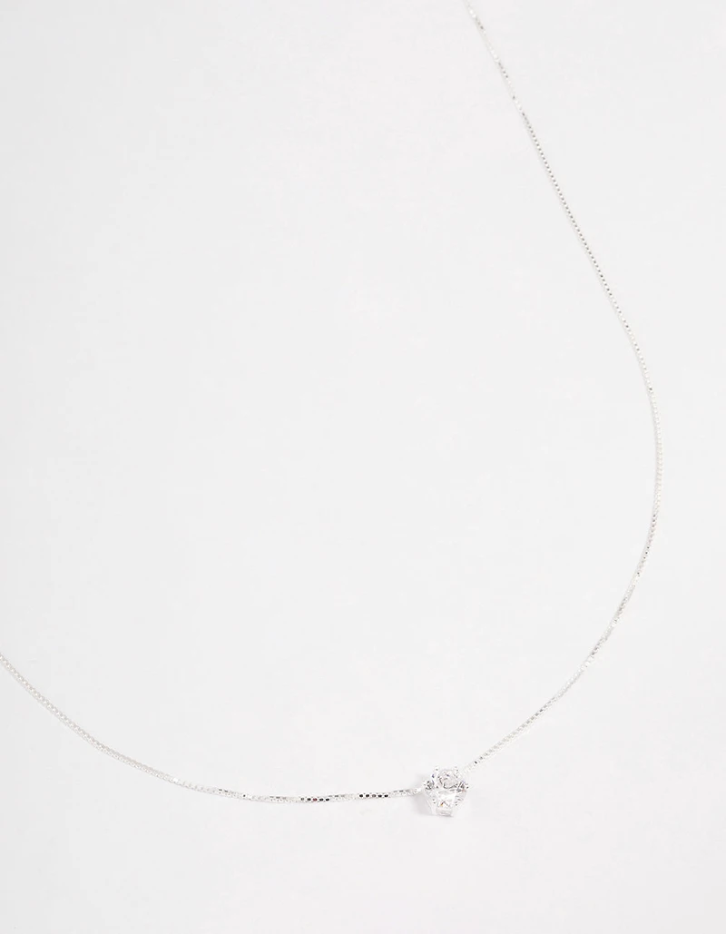 Sterling Silver Classic Claw Pendant Necklace