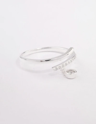Sterling Silver Cubic Zirconia Charm Ring