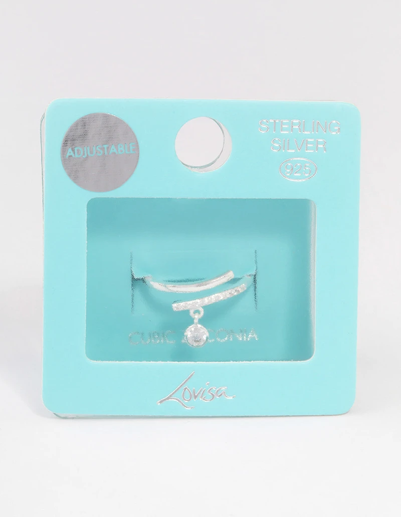 Sterling Silver Cubic Zirconia Charm Ring